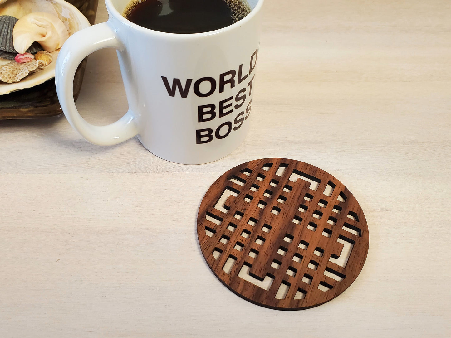 Round Modern Wood Coasters (Set of 6)
