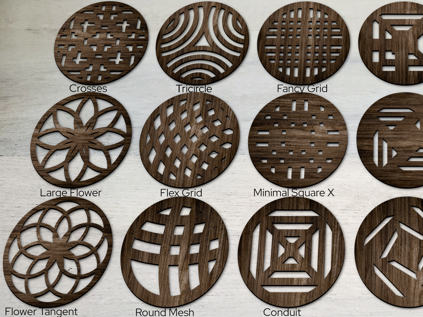 Round Modern Wood Coasters (Set of 6)