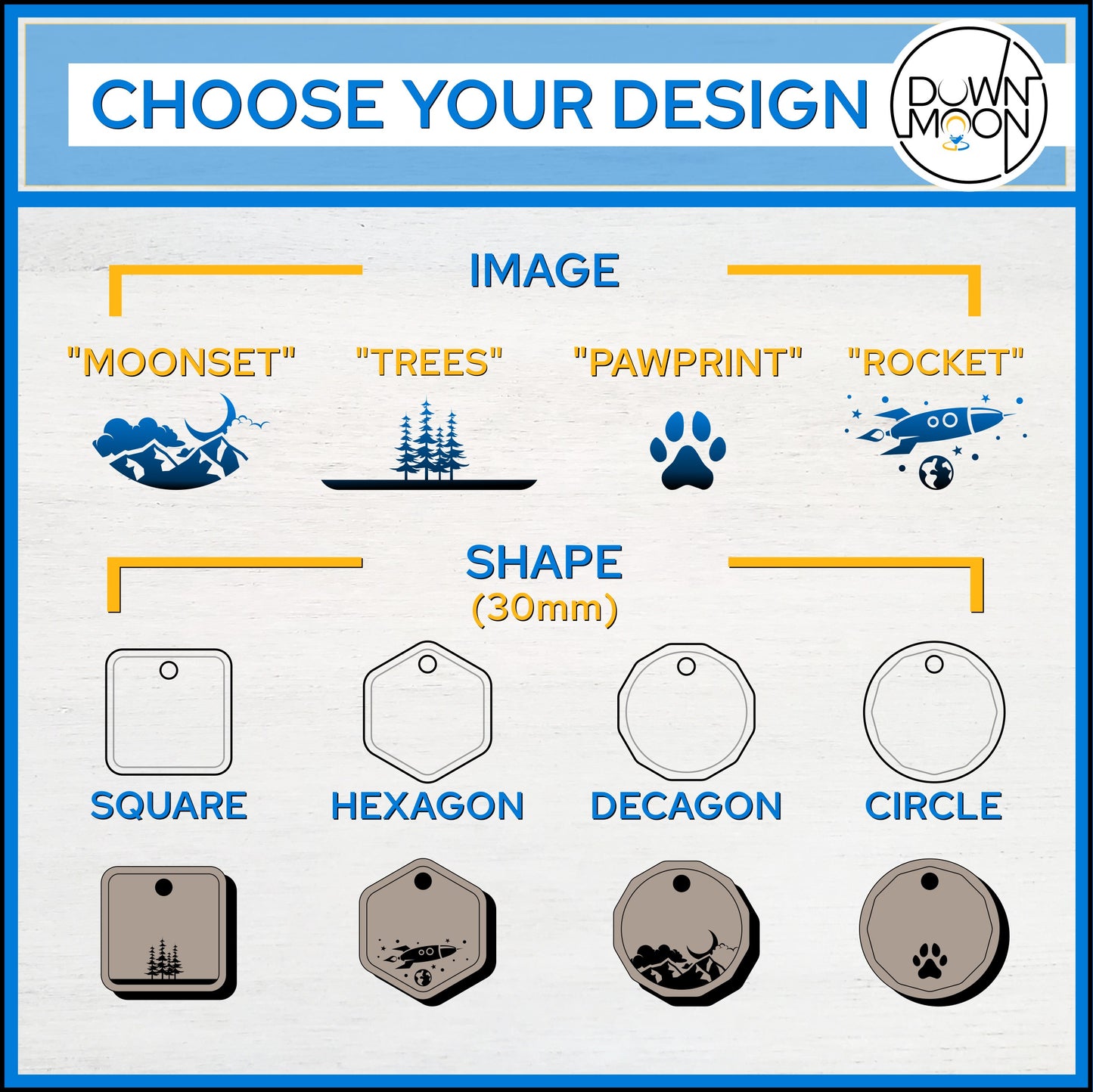 Custom Wood Pet ID Tag for Dog or Cat Collars