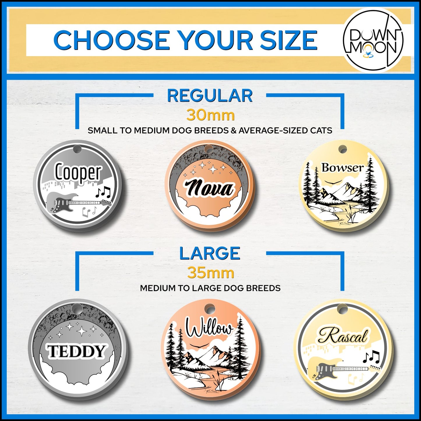 Custom Engraved Pet ID Tag for Dog or Cat collars