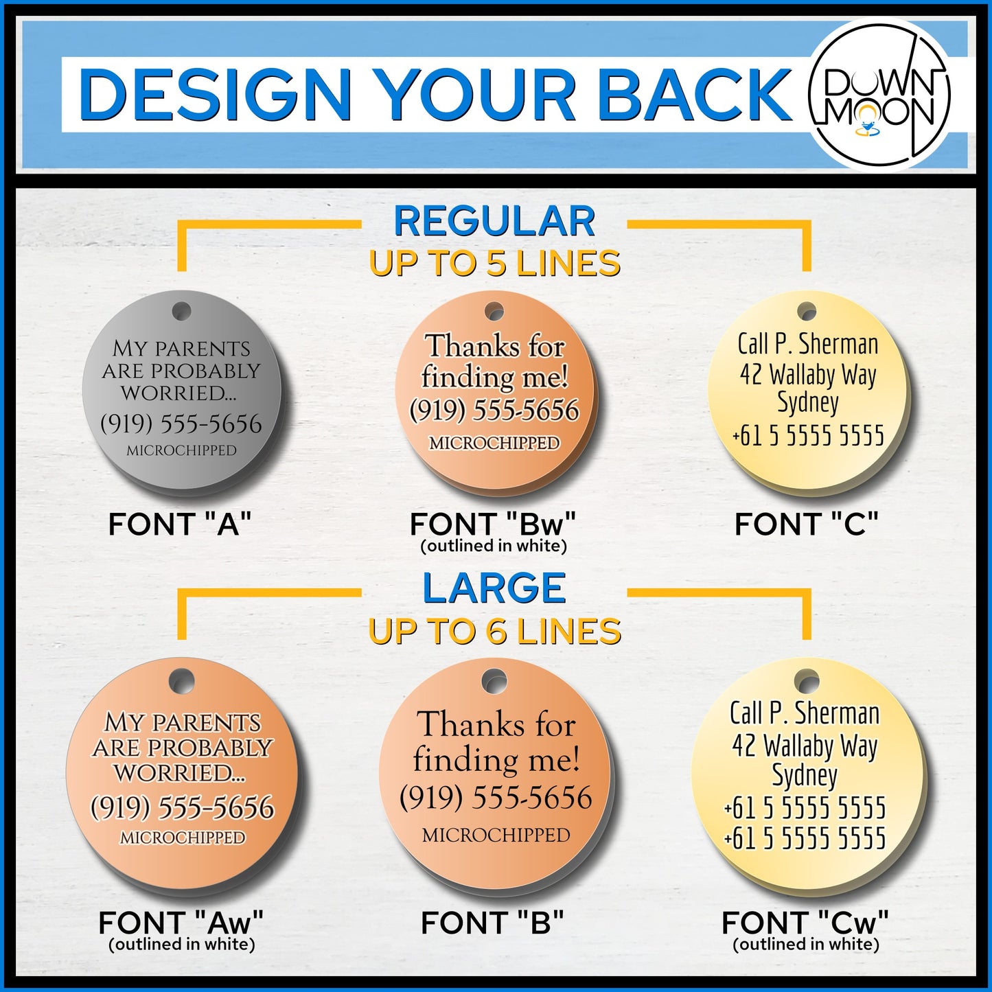 Custom Engraved Pet ID Tag for Dog or Cat collars