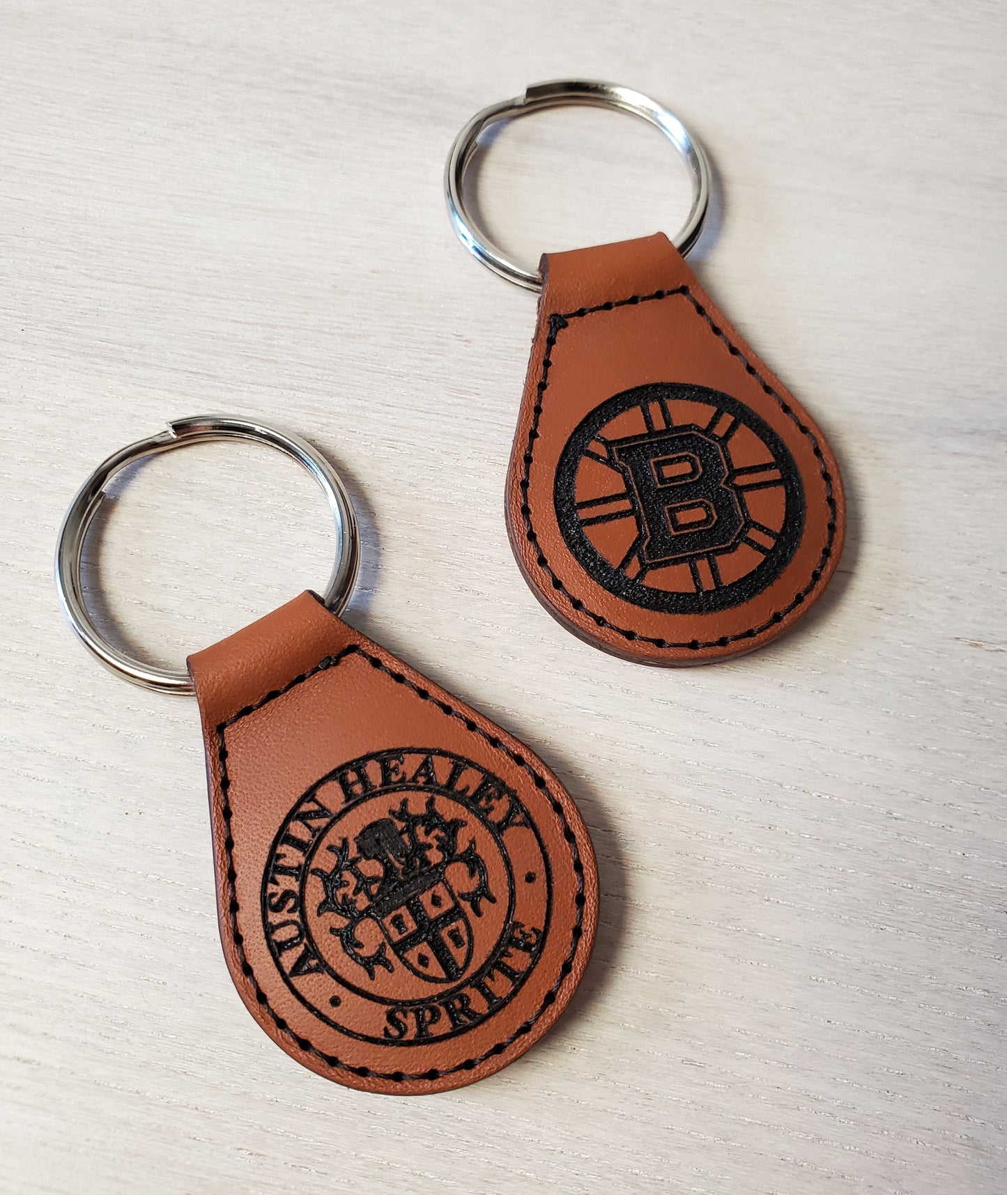 Custom Vintage Style Leather Key Fob