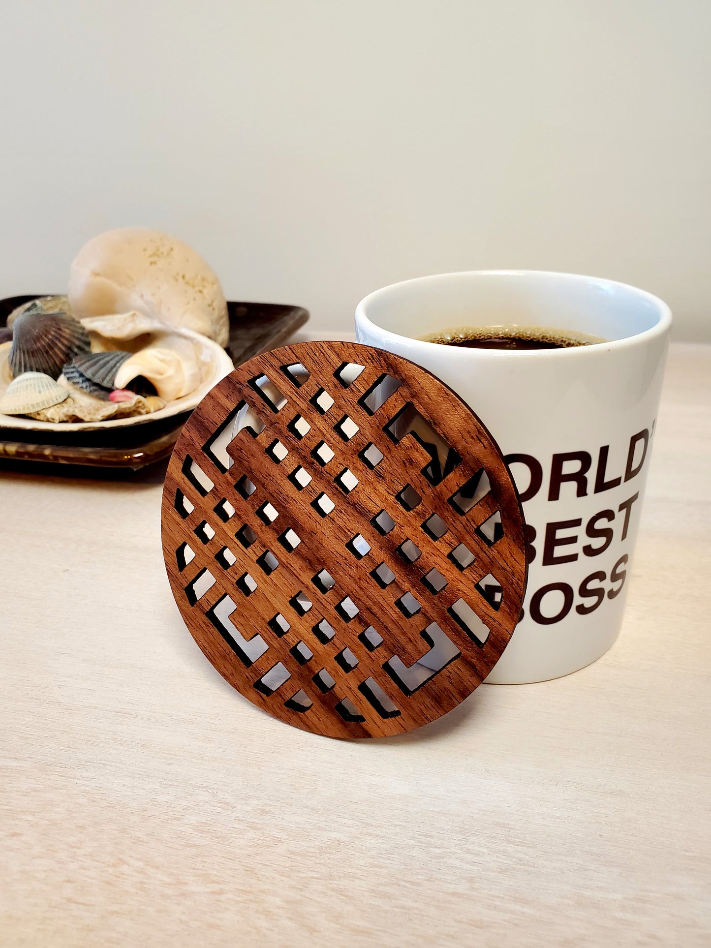 Round Modern Wood Coasters (Set of 6)