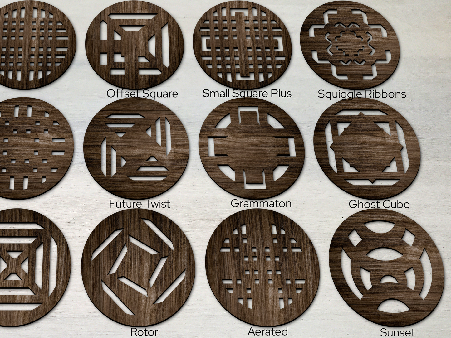 Round Modern Wood Coasters (Set of 6)