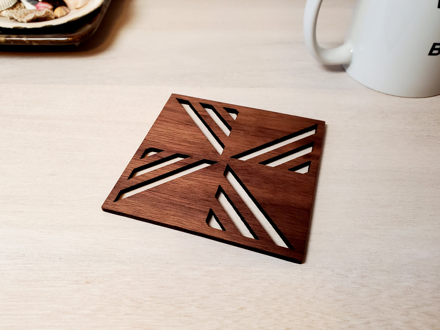 Square Modern Wood Coasters (Set of 6)