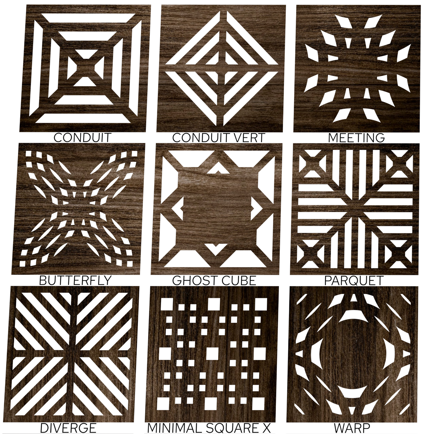 Square Modern Wood Coasters (Set of 6)